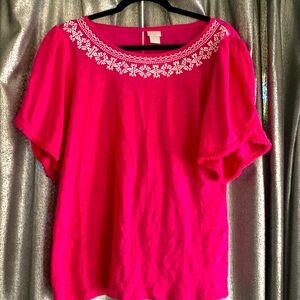 Chico’s pink fun short sleeve top
